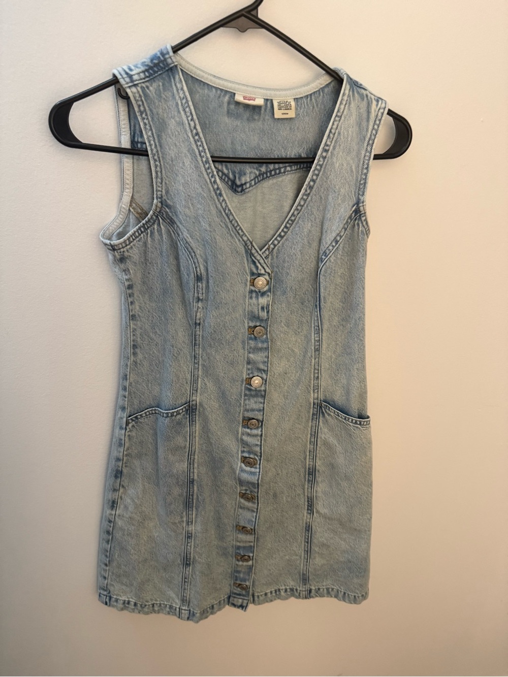 Levi's Light Blue Denim Button-Down Mini Dress